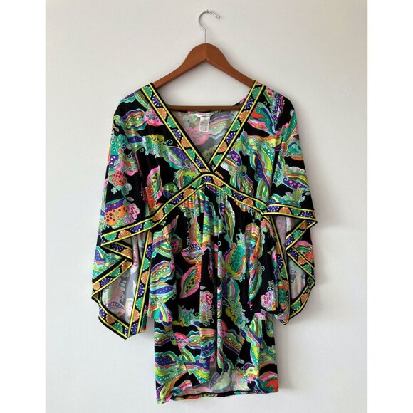 Trina Turk Sea Garden Floral Tunic Cover Up Dress Multi Size Large - Picture 3 of 7